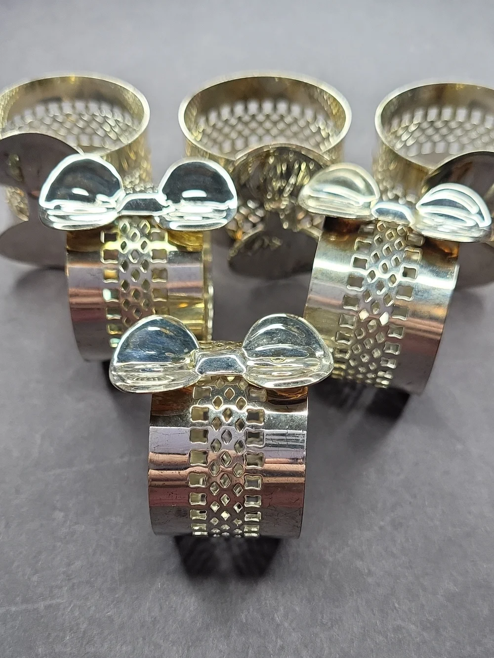 Silver Bow Napkin Rings